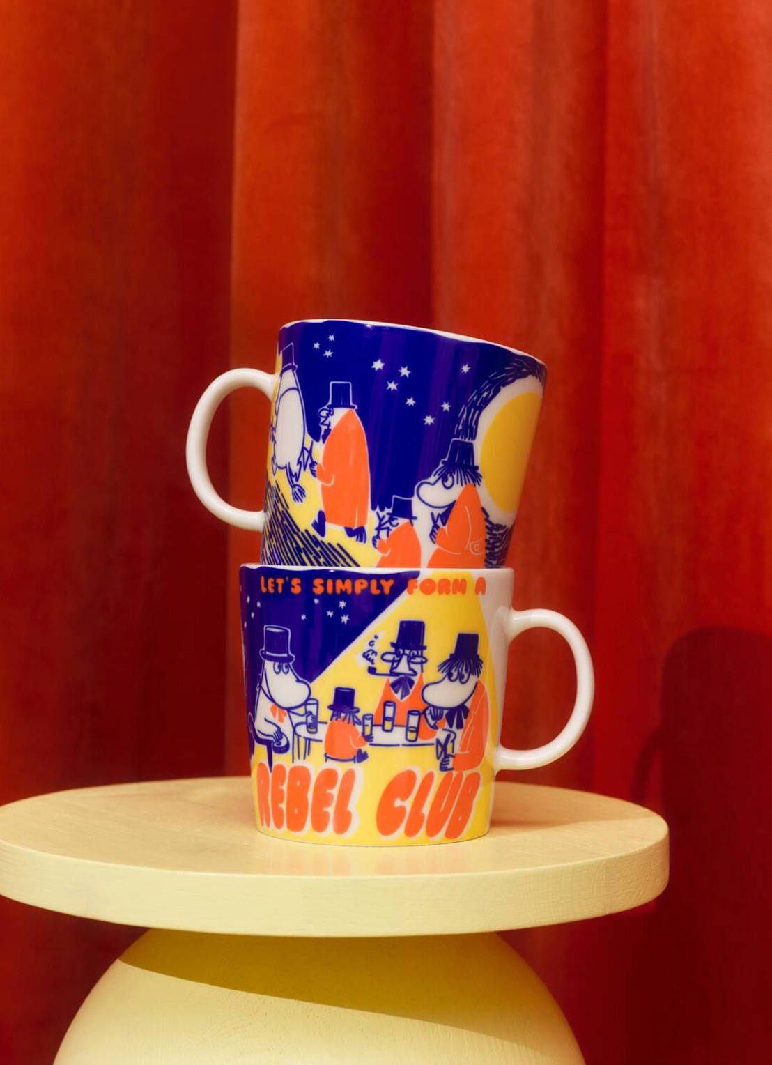 Moomin Arabia Moomin Rebel Club mok 40 cl - voorkant 4 blauw
