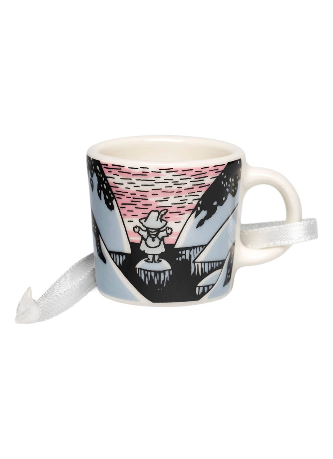 Moomin Arabia Moomin's Day mini mok 4,5 cm set van 4 - voorkant 2 gebroken wit