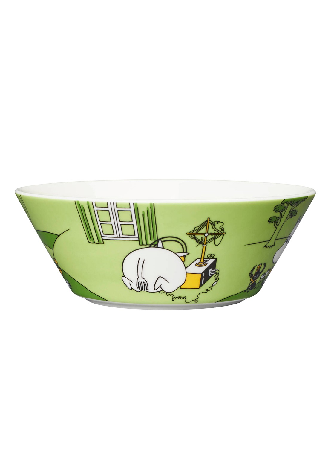Moomin Arabia Moomintroll kom 15 cm - voorkant groen