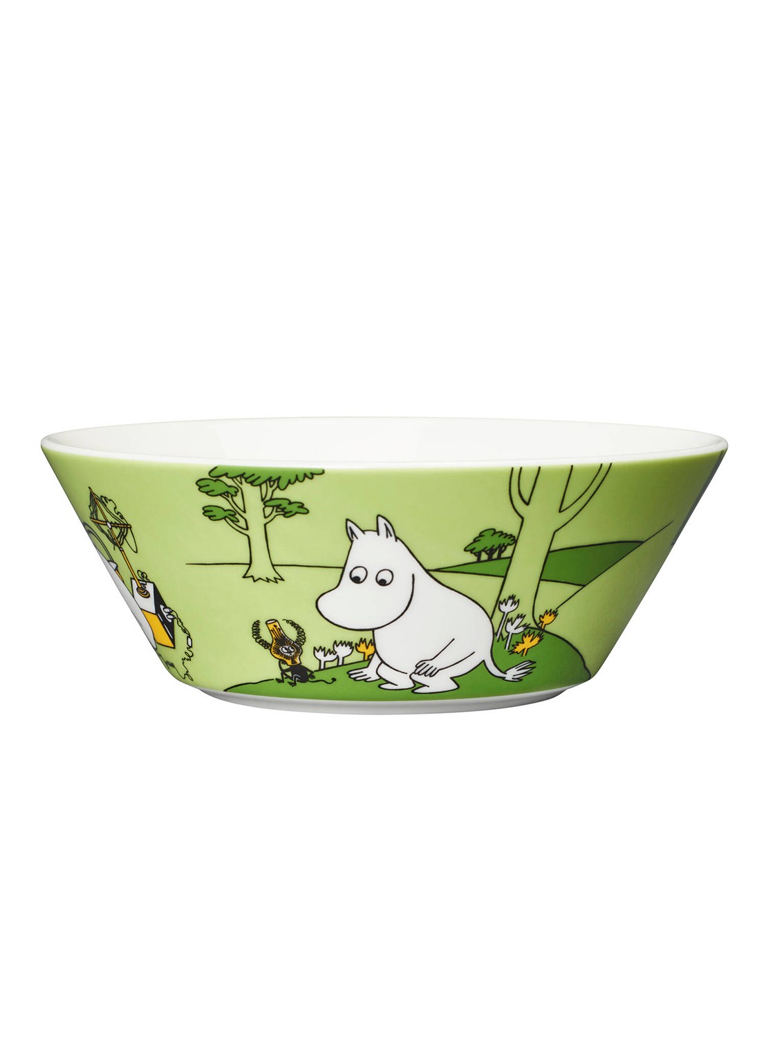 Moomin Arabia Moomintroll kom 15 cm - voorkant 2 groen