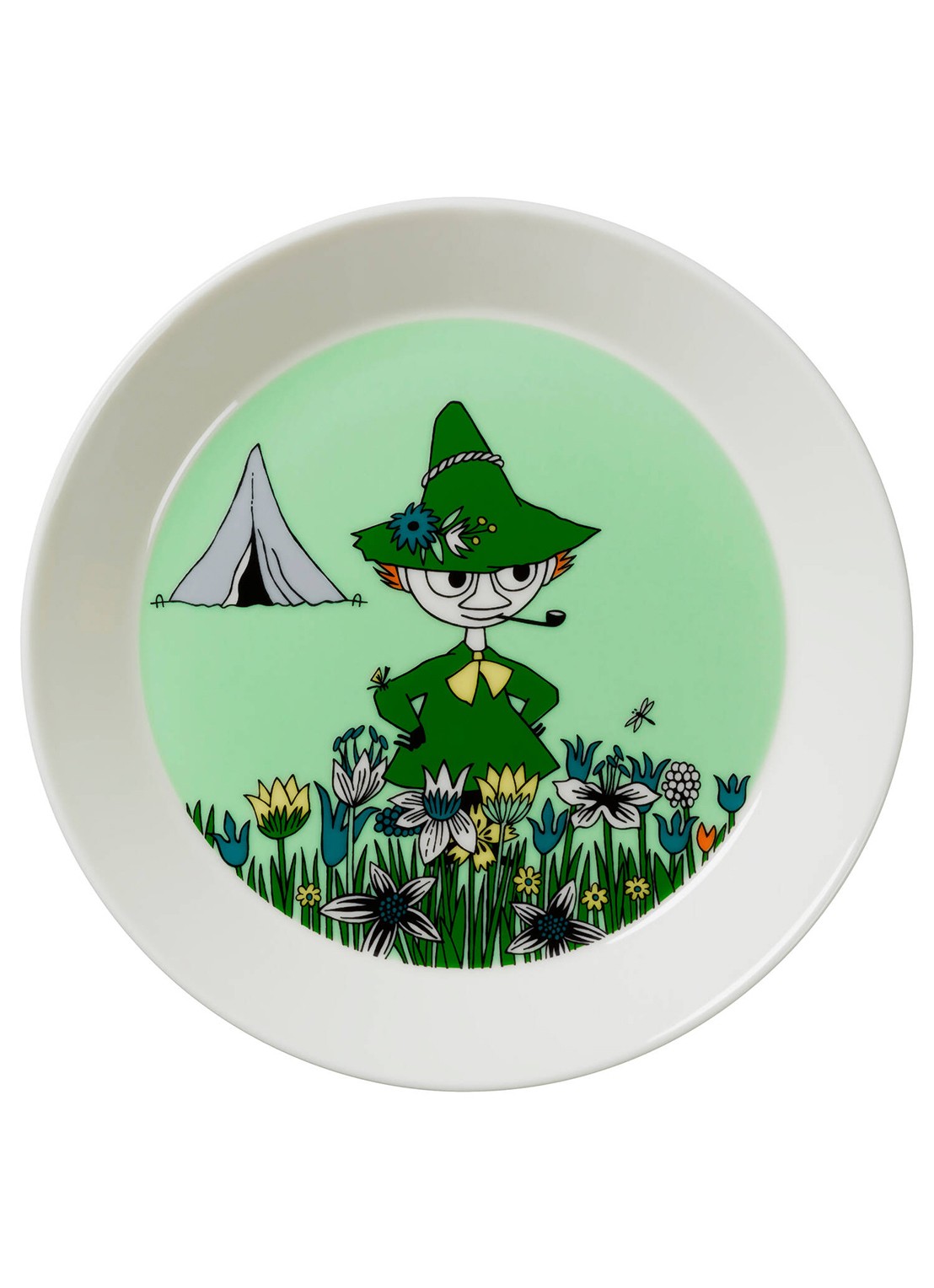 Moomin Arabia Snufkin Moomin gebaksbordje 19 cm - voorkant 2 groen