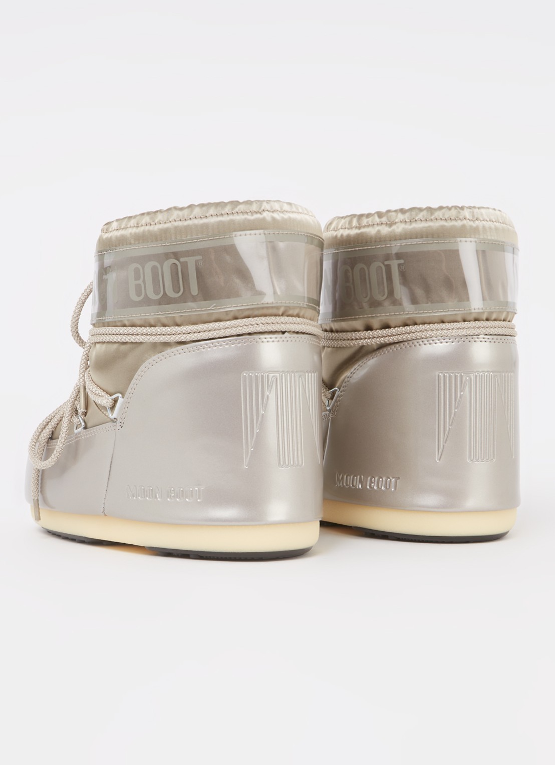 Moon Boot Icon Low Glance snowboot met waterafstotende coating en metallic finish - achterkant 4 zilver