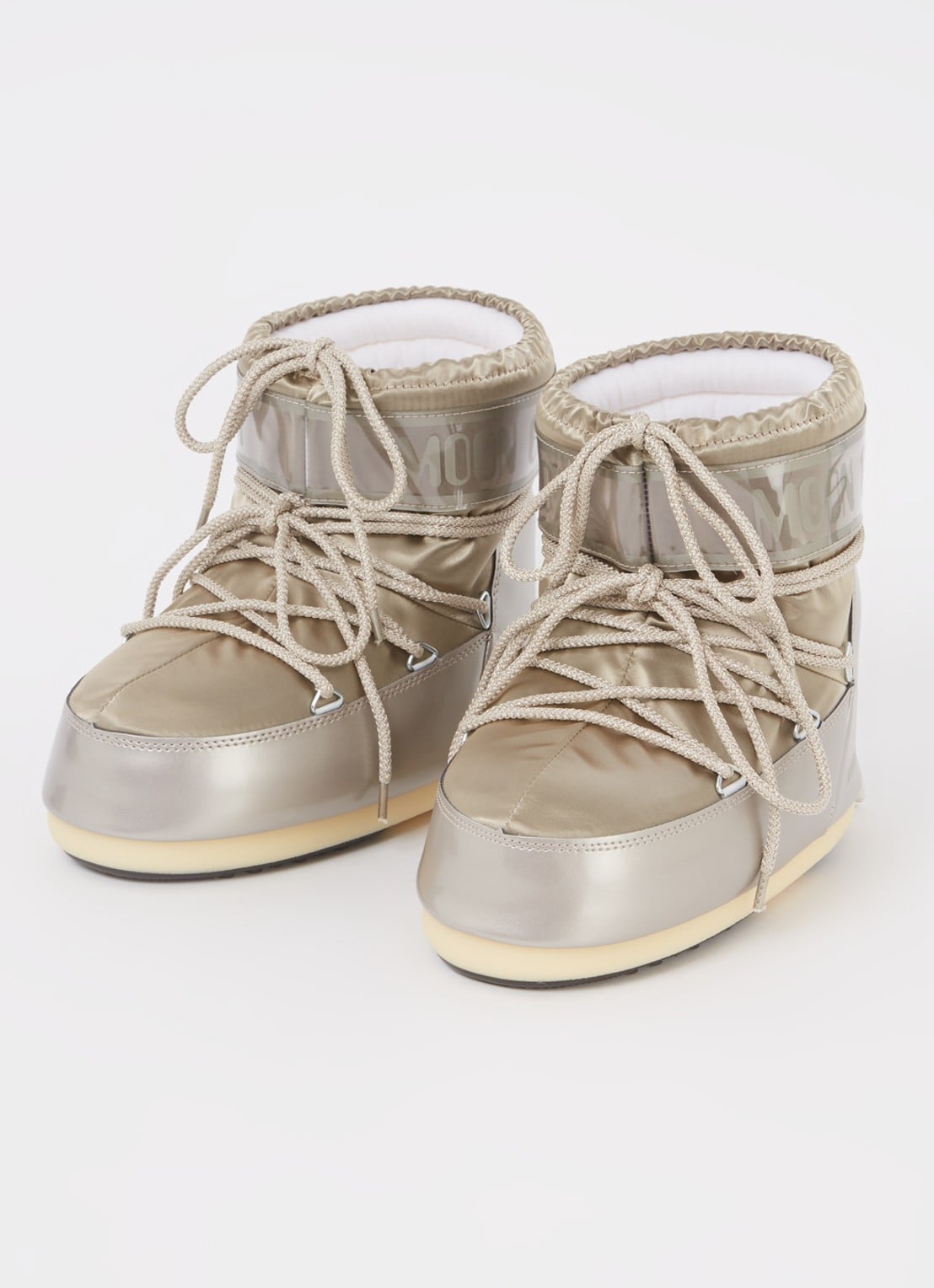 Moon Boot Icon Low Glance snowboot met waterafstotende coating en metallic finish - detail 2 zilver