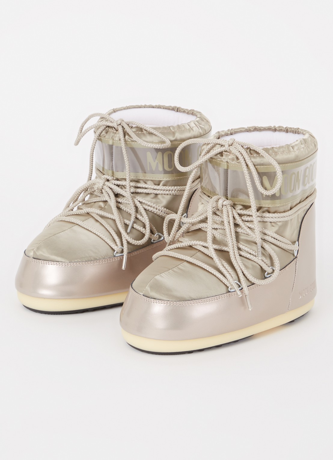 Moon Boot Icon Low Glance snowboot met waterafstotende coating  - detail 2 parelmoer