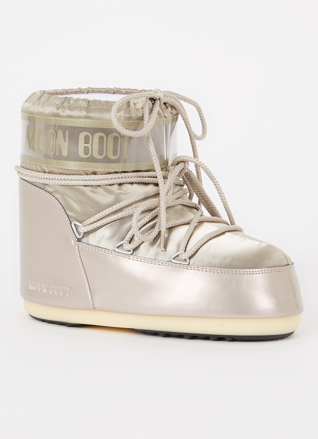 Moon Boot Icon Low Glance snowboot met waterafstotende coating  - voorkant parelmoer