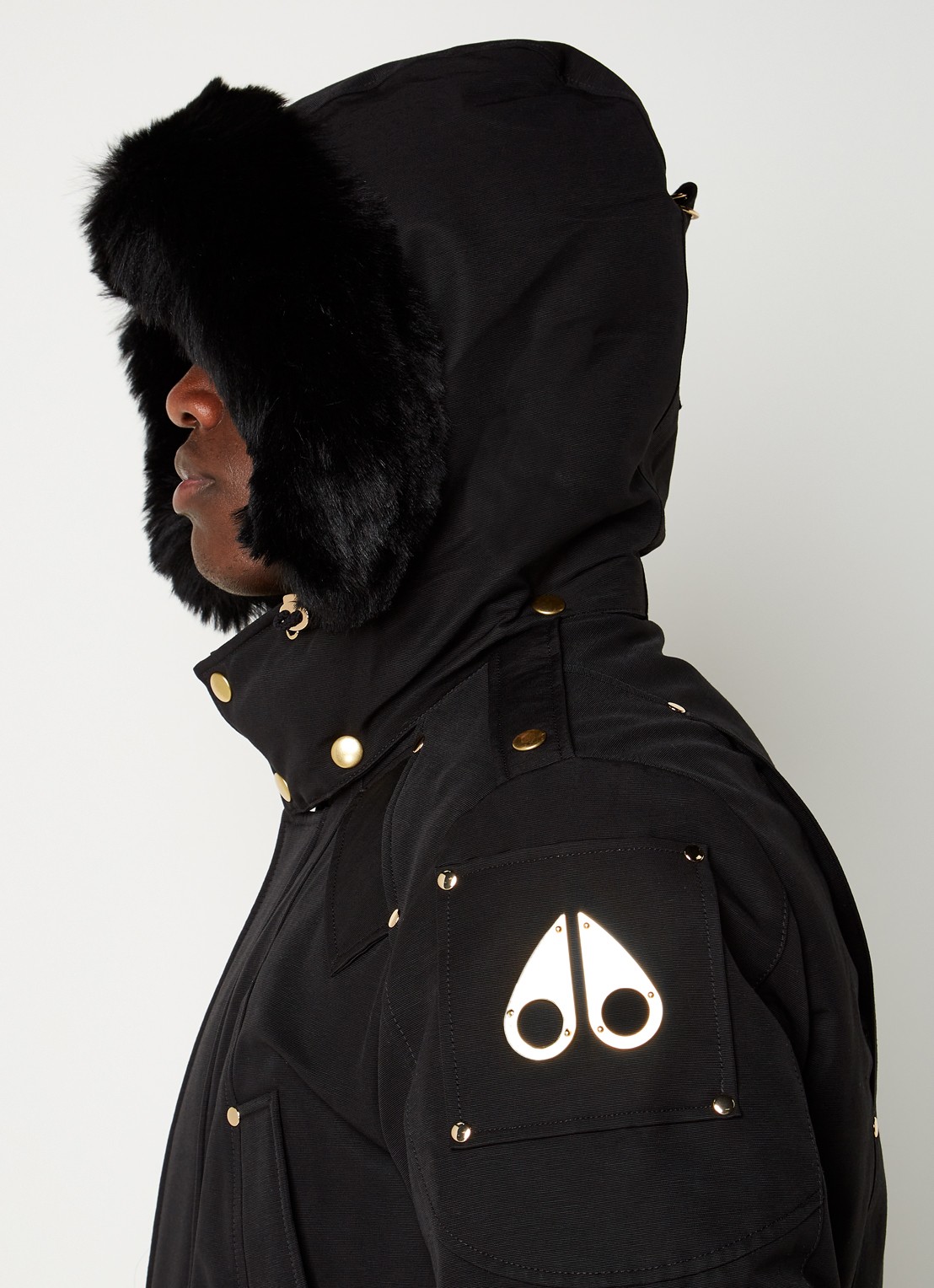 Moose Knuckles Gold Stag Lake parka met donsvulling en afneembare capuchon - detail 5 zwart