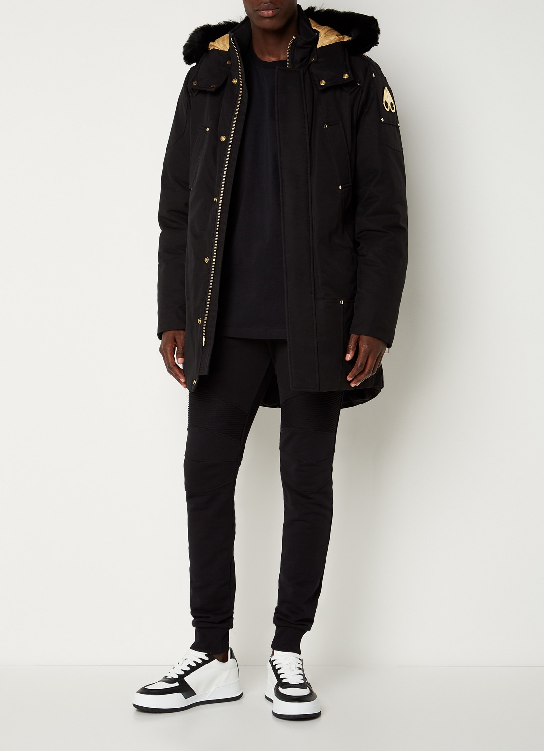 Moose Knuckles Gold Stag Lake parka met donsvulling en afneembare capuchon - voorkant 3 zwart