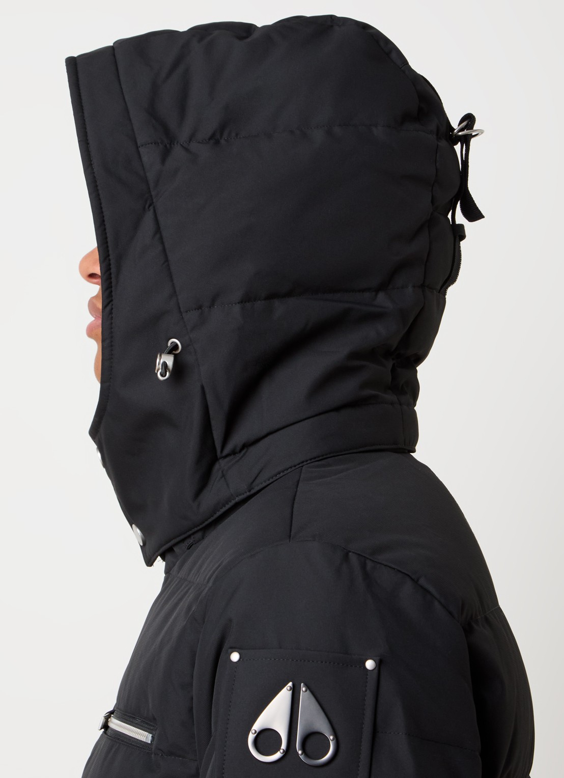 Moose Knuckles Puffer jas met donsvulling en ritszakken - detail 3 zwart