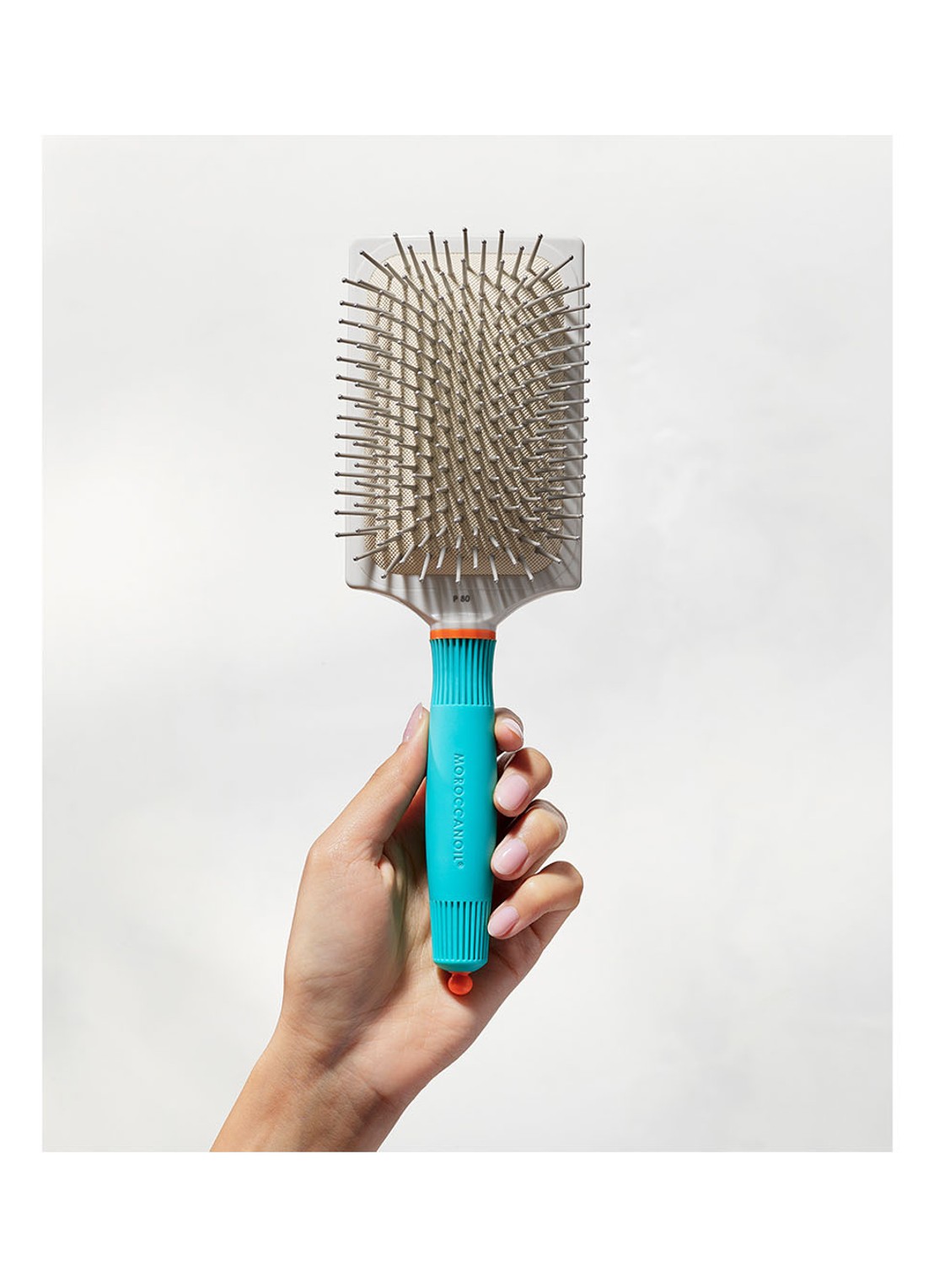 Moroccanoil Ceramic Paddle Brush - platte föhnborstel - detail 2 wit