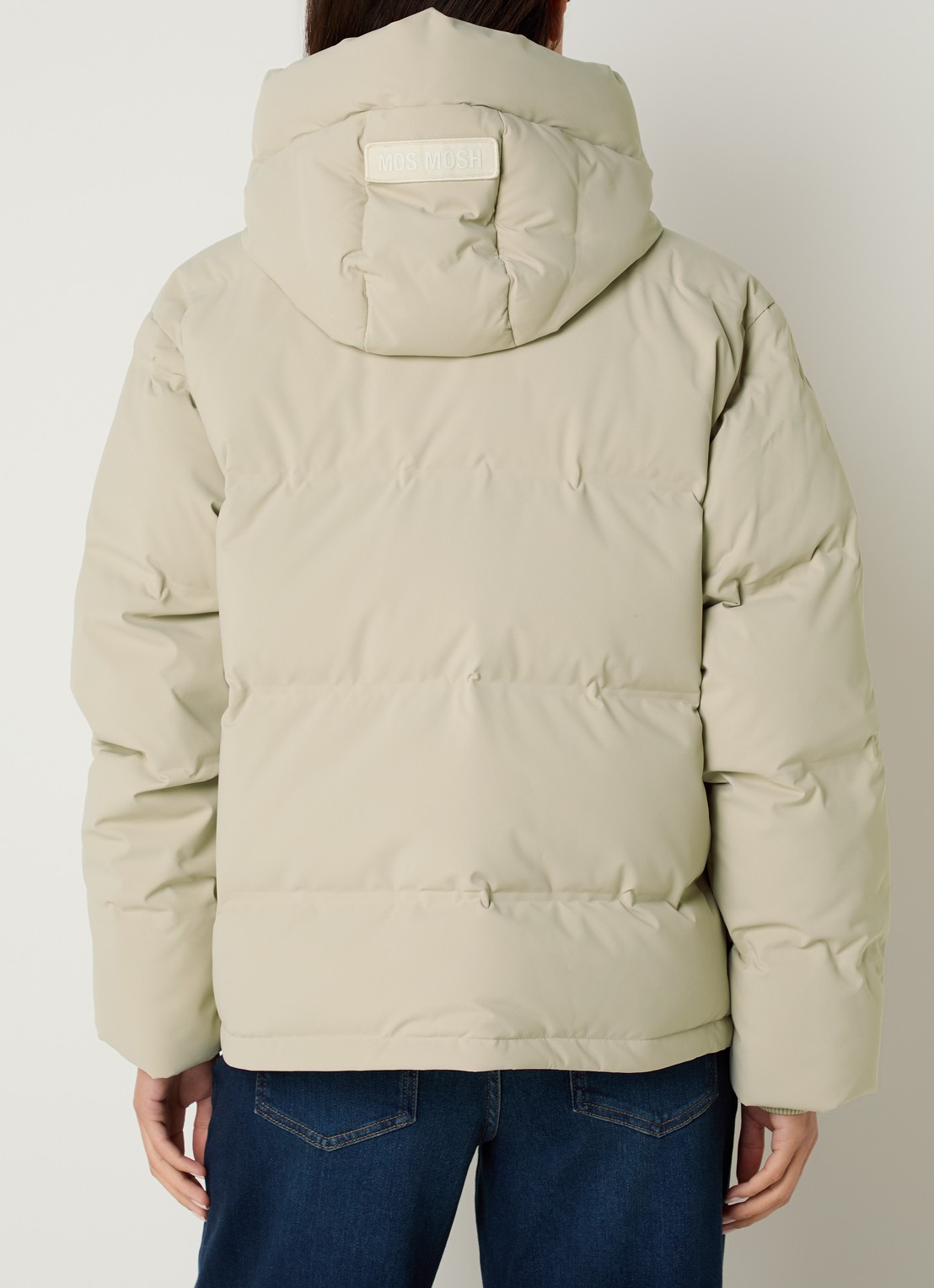 Mos Mosh Jilly puffer jack met donsvulling en steekzakken - achterkant 2 creme
