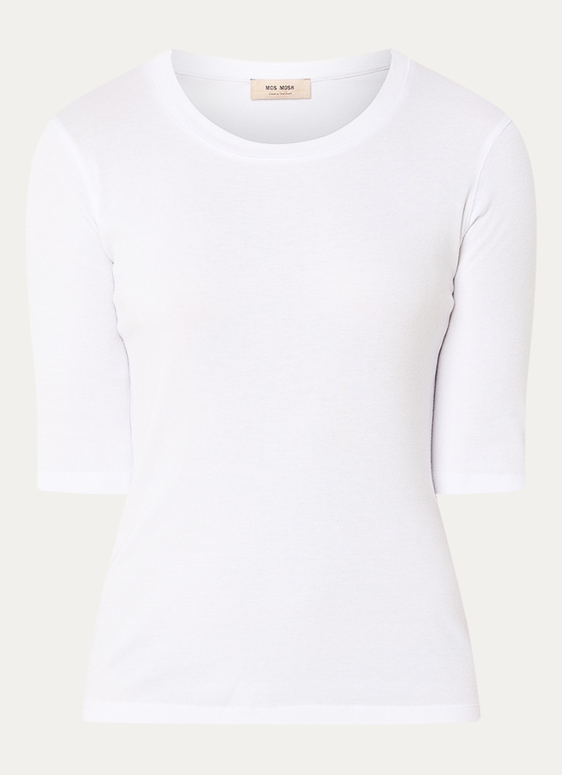 Mos Mosh Mali T-shirt met stretch - voorkant 2 wit