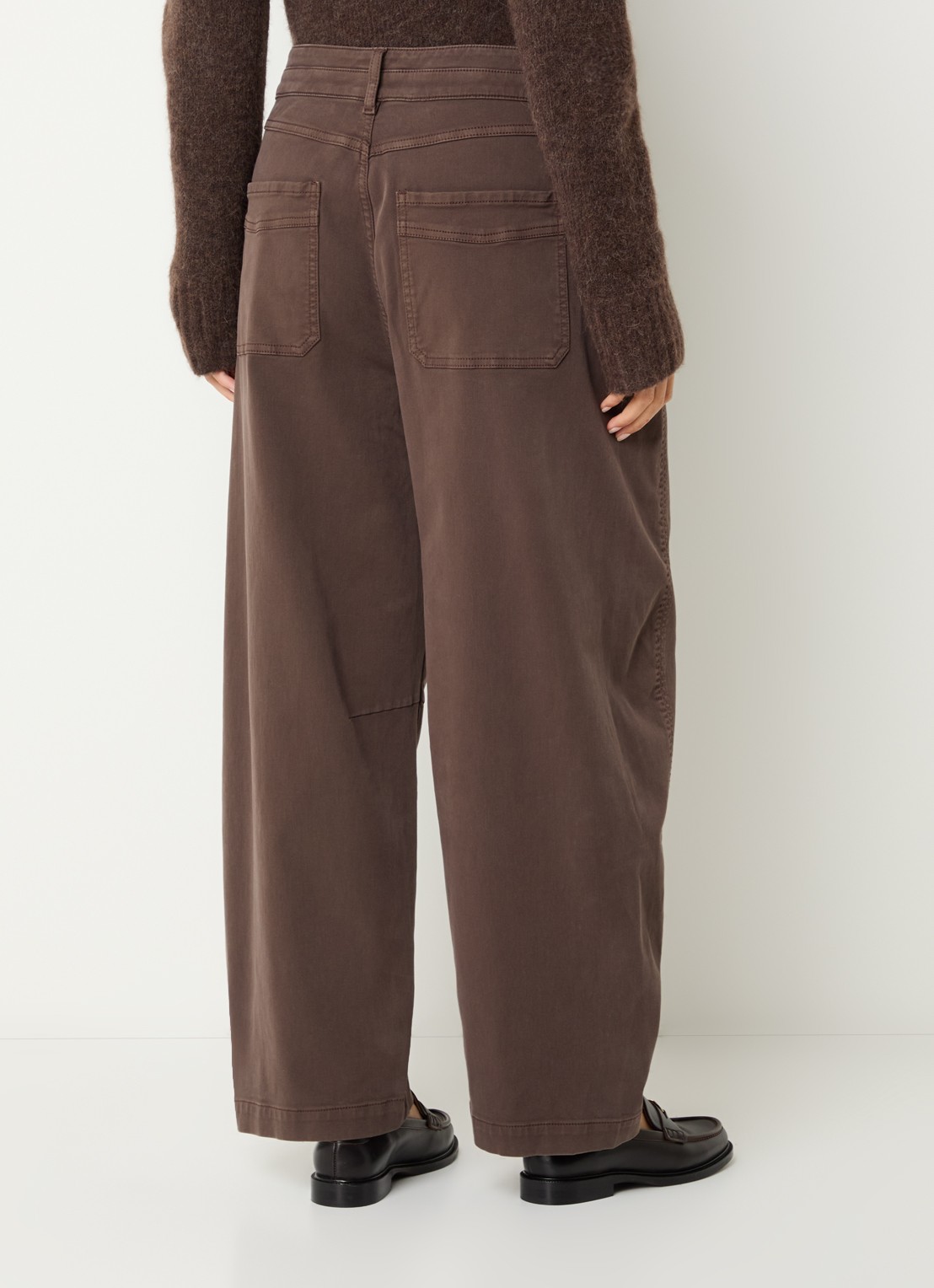 Mos Mosh MM Jahnice Hui mid waist loose fit pantalon - achterkant bruin