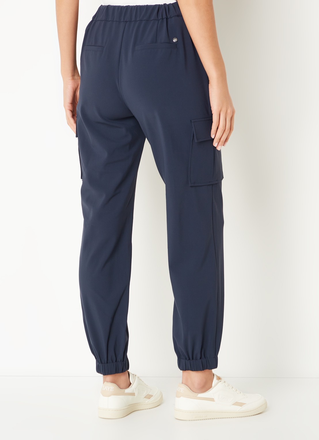 MOS MOSH MMAntina Izzy high waist tapered fit broek - achterkant 3 donkerblauw