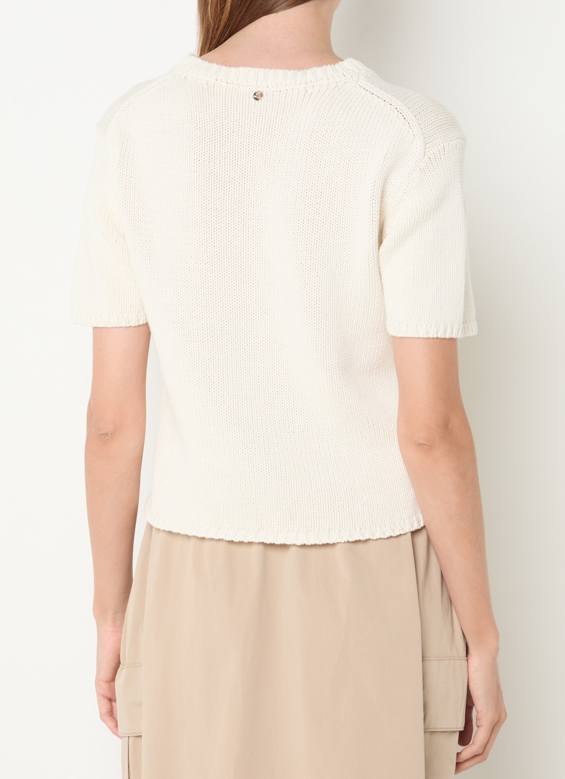 Mos Mosh MMArin grofgebreide top met ronde hals - achterkant 4 beige