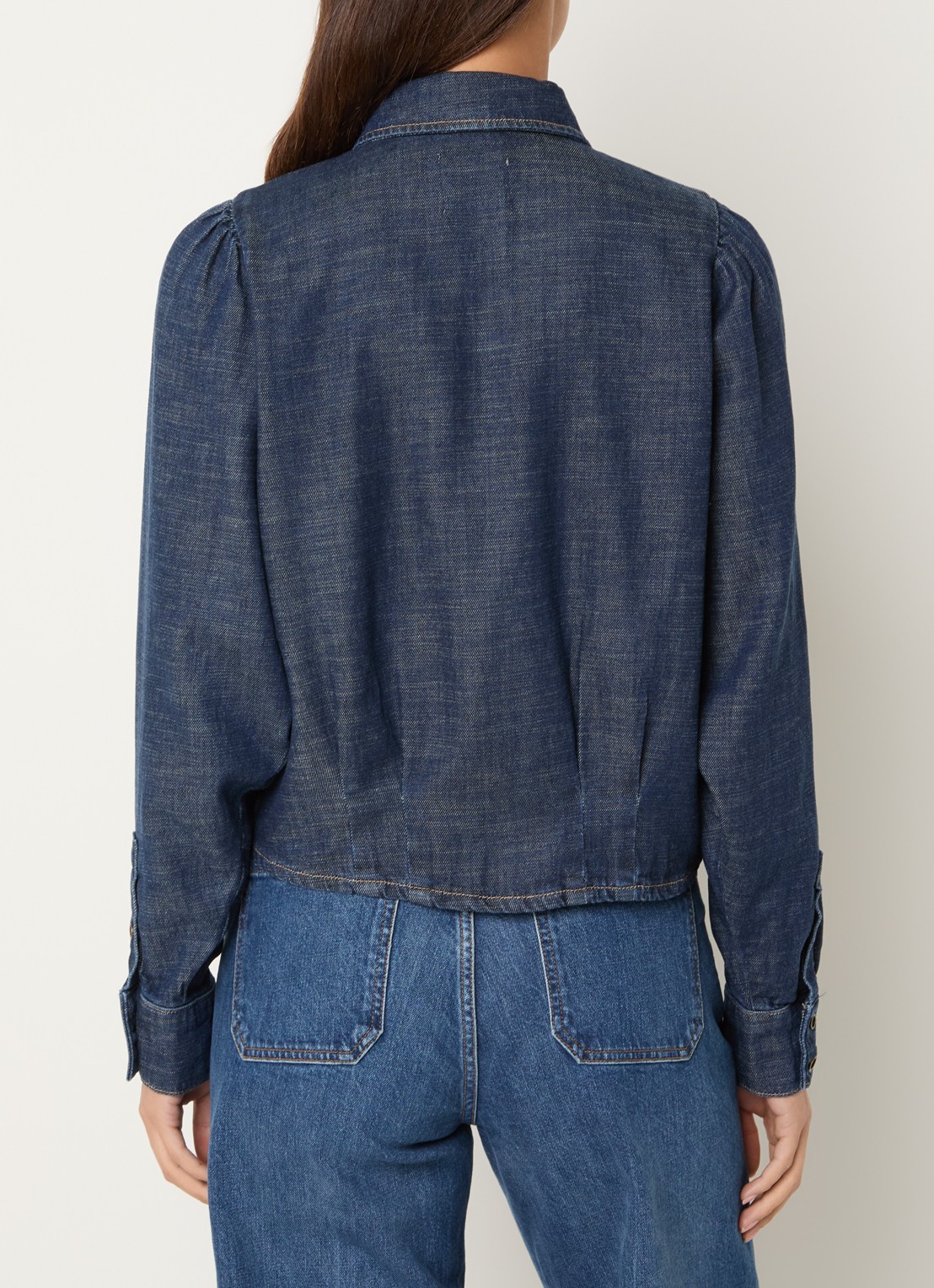 Mos Mosh MMArles Pagato blouse van denim - achterkant 3 indigo
