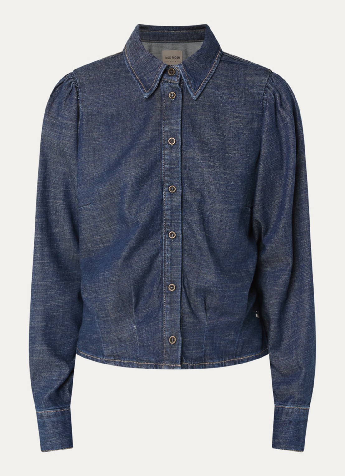 Mos Mosh MMArles Pagato blouse van denim - voorkant indigo