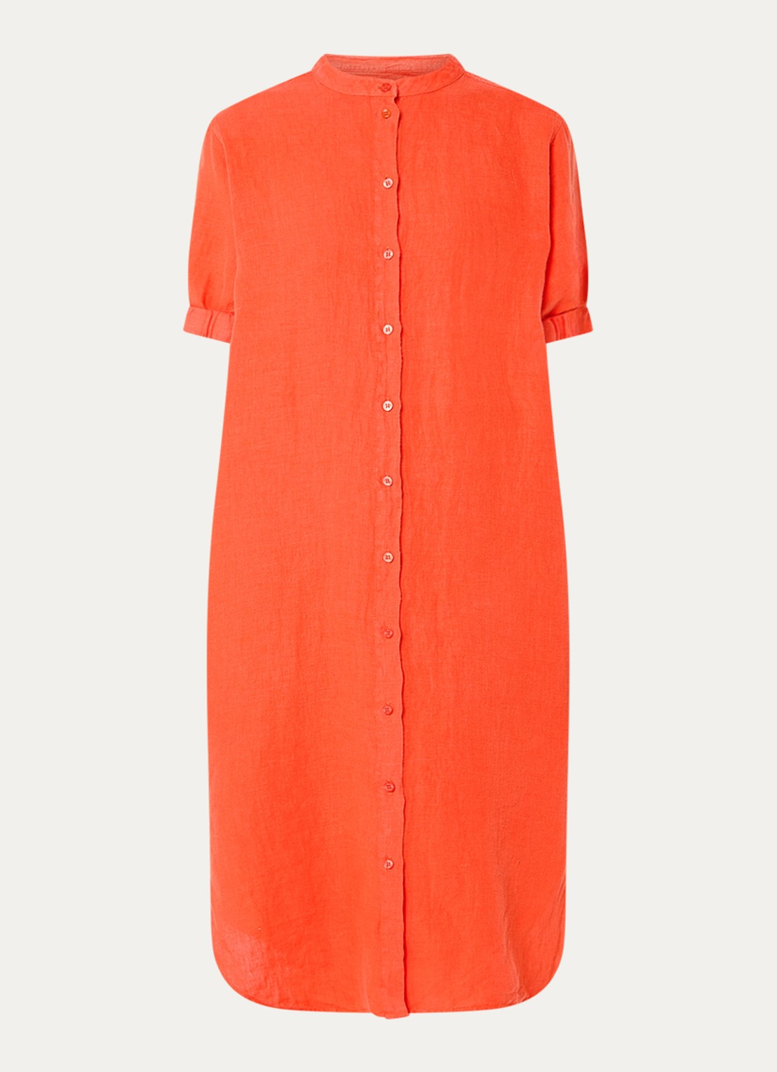 Mos Mosh MMArleth midi jurk in linnenblend - voorkant 3 orange