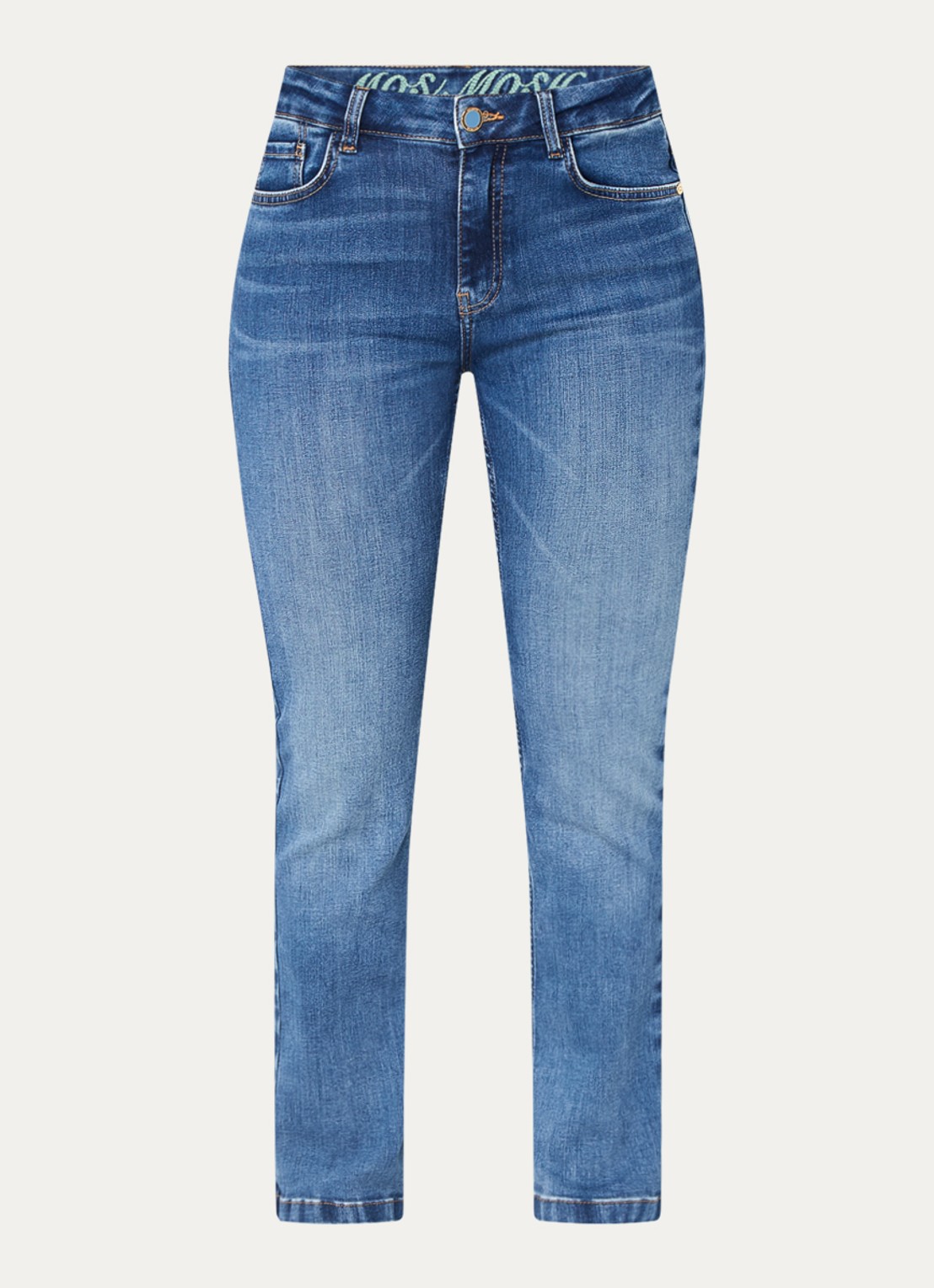 Mos Mosh MMAshley Imera high waist slim fit jeans met steekzakken - voorkant 2 indigo