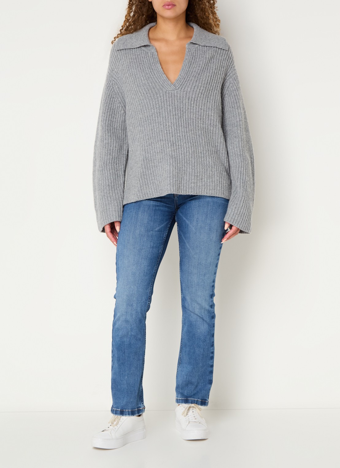 Mos Mosh MMAshley Imera high waist slim fit jeans met steekzakken - voorkant 3 indigo