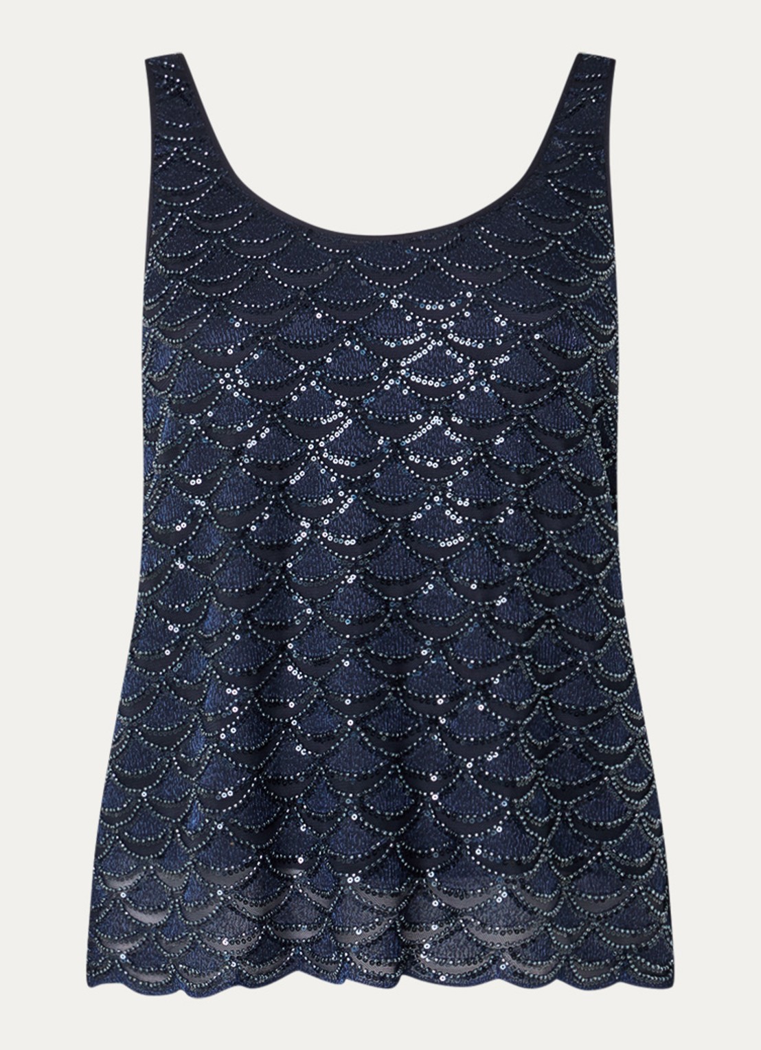 Mos Mosh MMAstra tanktop met strass - voorkant 3 donkerblauw