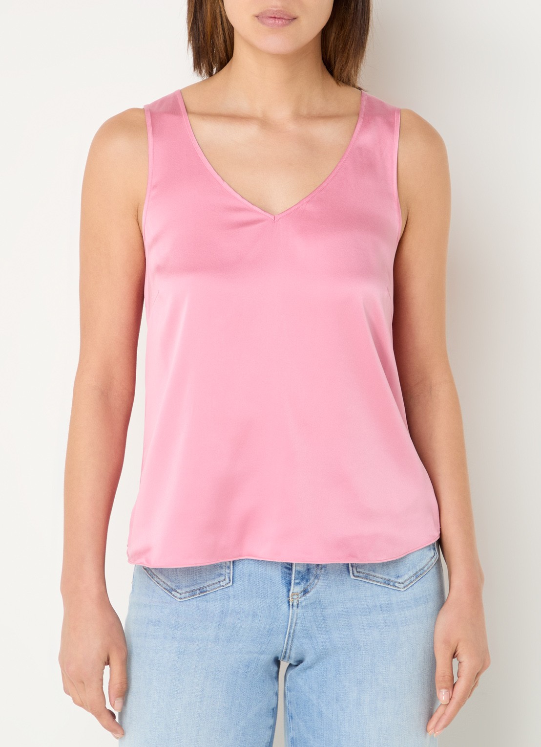 Mos Mosh MMAstrid mouwloze top van satijn - detail 4 roze