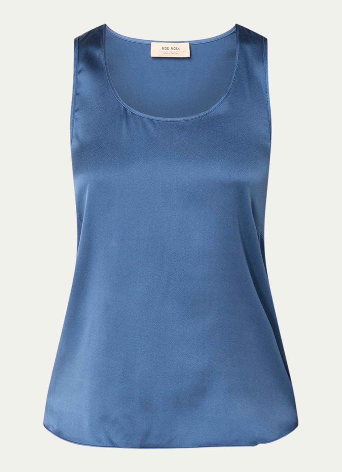 Mos Mosh MMAstrid tanktop van zijde  - voorkant 3 staalblauw