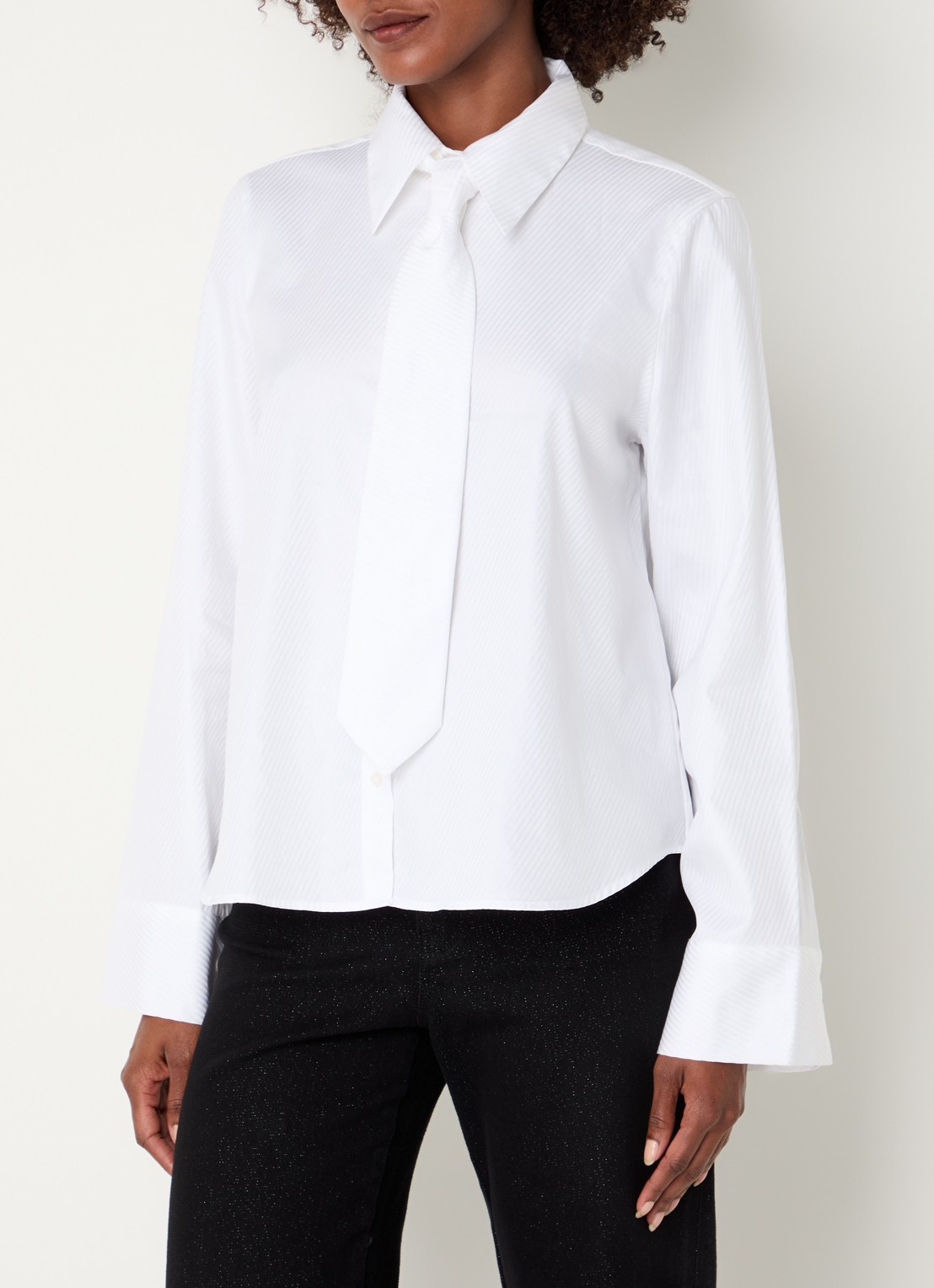 Mos Mosh MMAyen blouse met stropdas - detail 3 wit