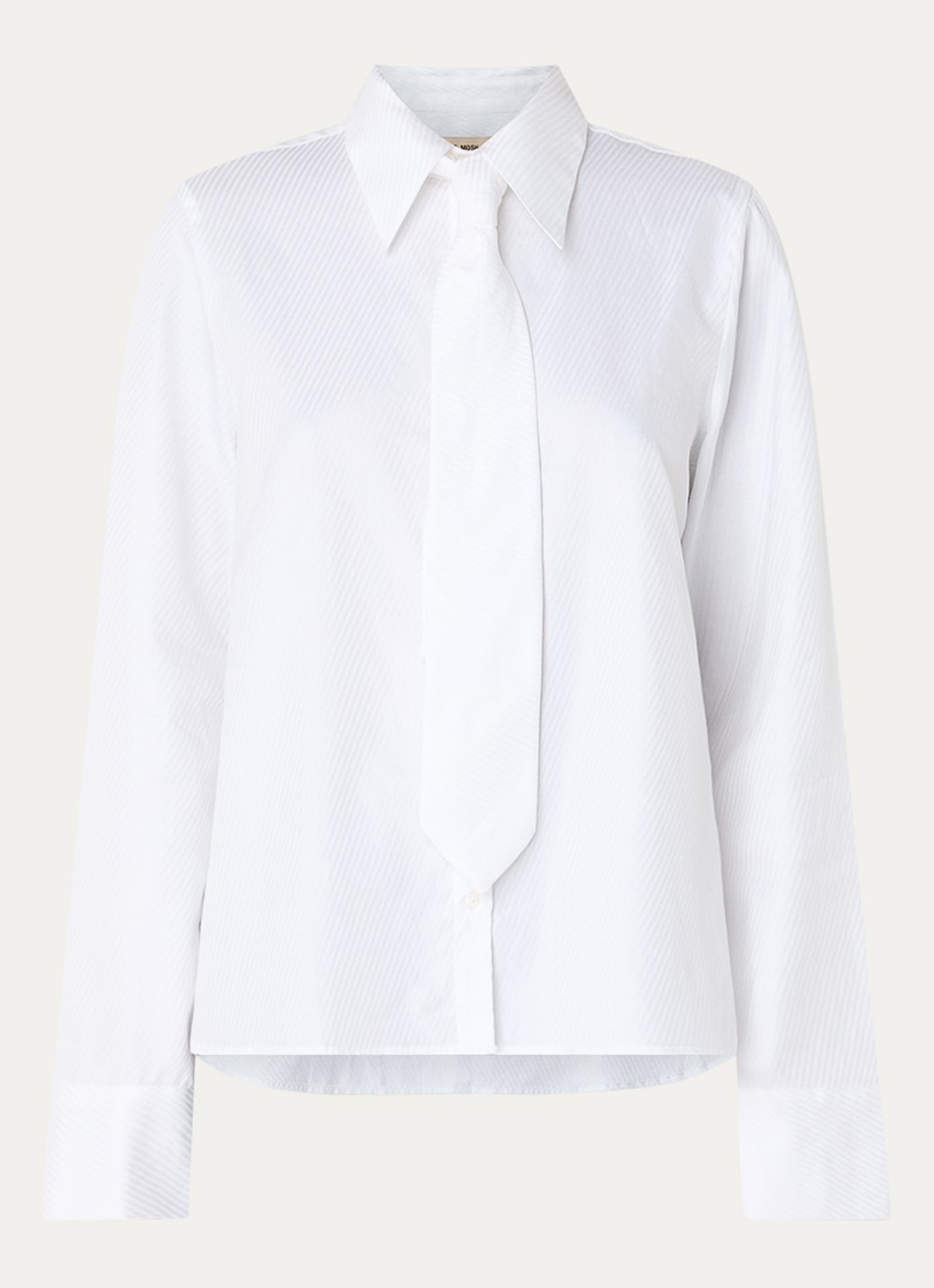 Mos Mosh MMAyen blouse met stropdas - voorkant wit