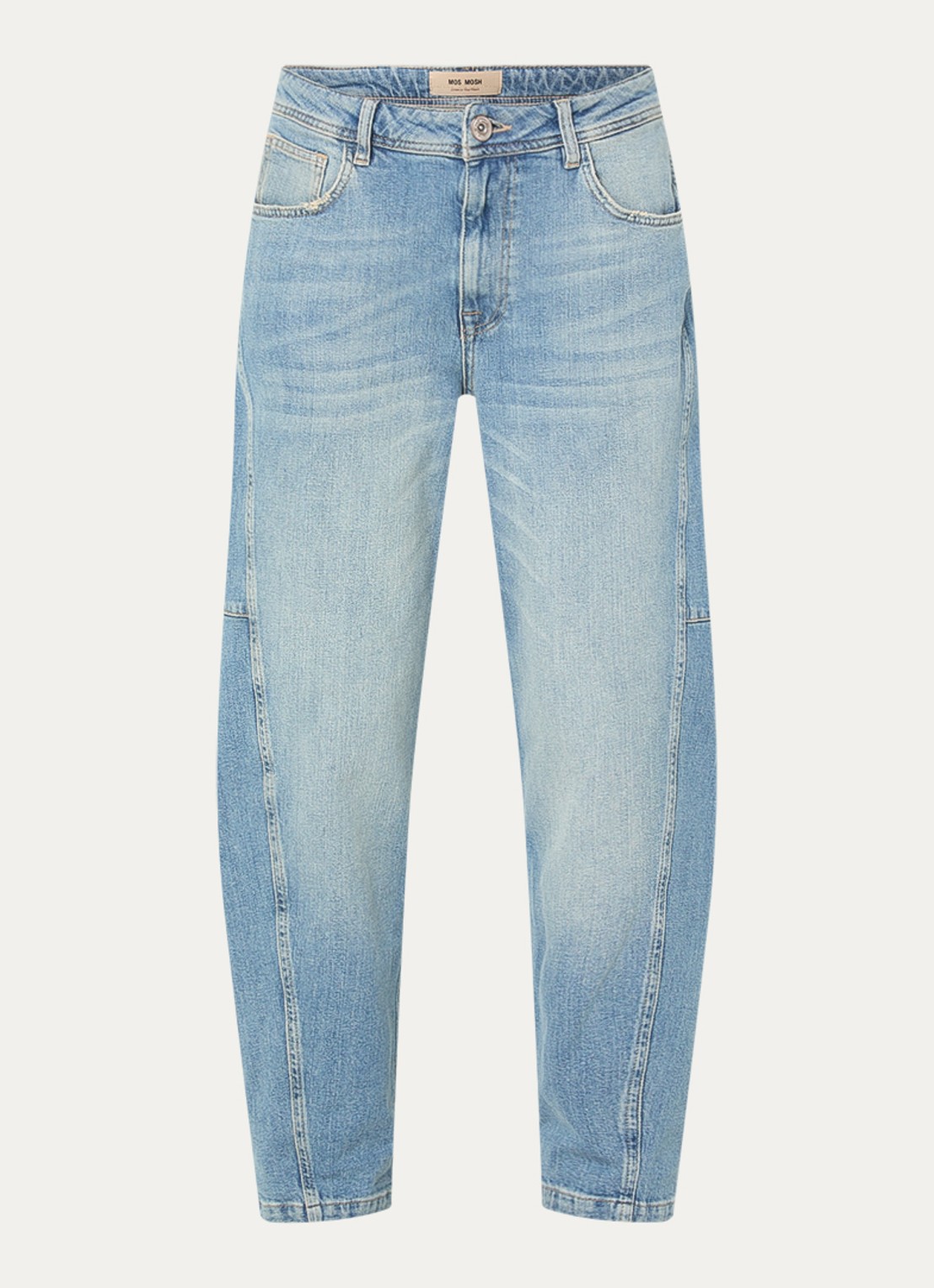 Mos Mosh MMAymen Galleon high waist straight leg jeans met steekzakken - voorkant indigo