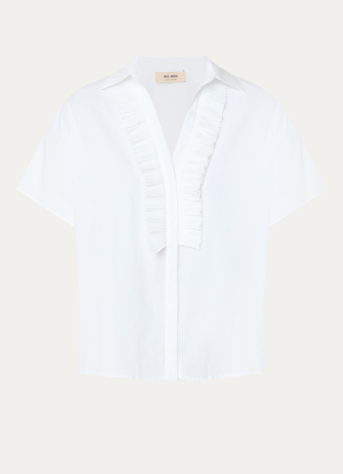 Mos Mosh MMBiana blouse met ruches - voorkant 2 wit
