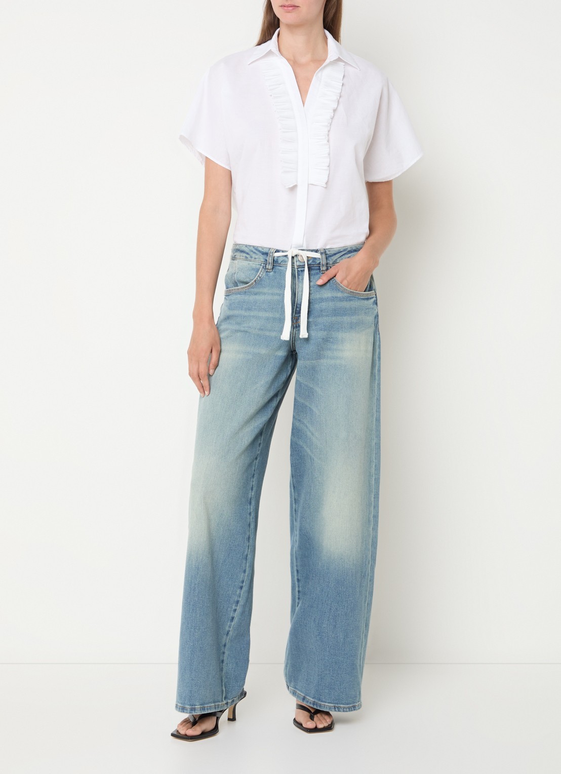 Mos Mosh MMBiana blouse met ruches - voorkant 3 wit