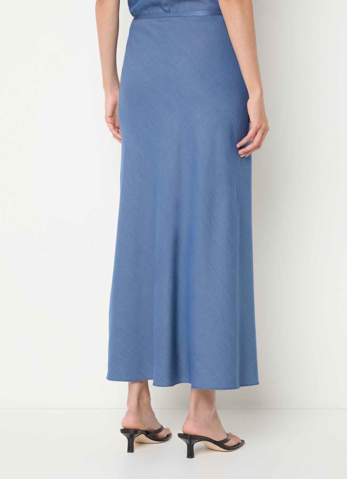 Mos Mosh MMBias maxi rok  - achterkant staalblauw