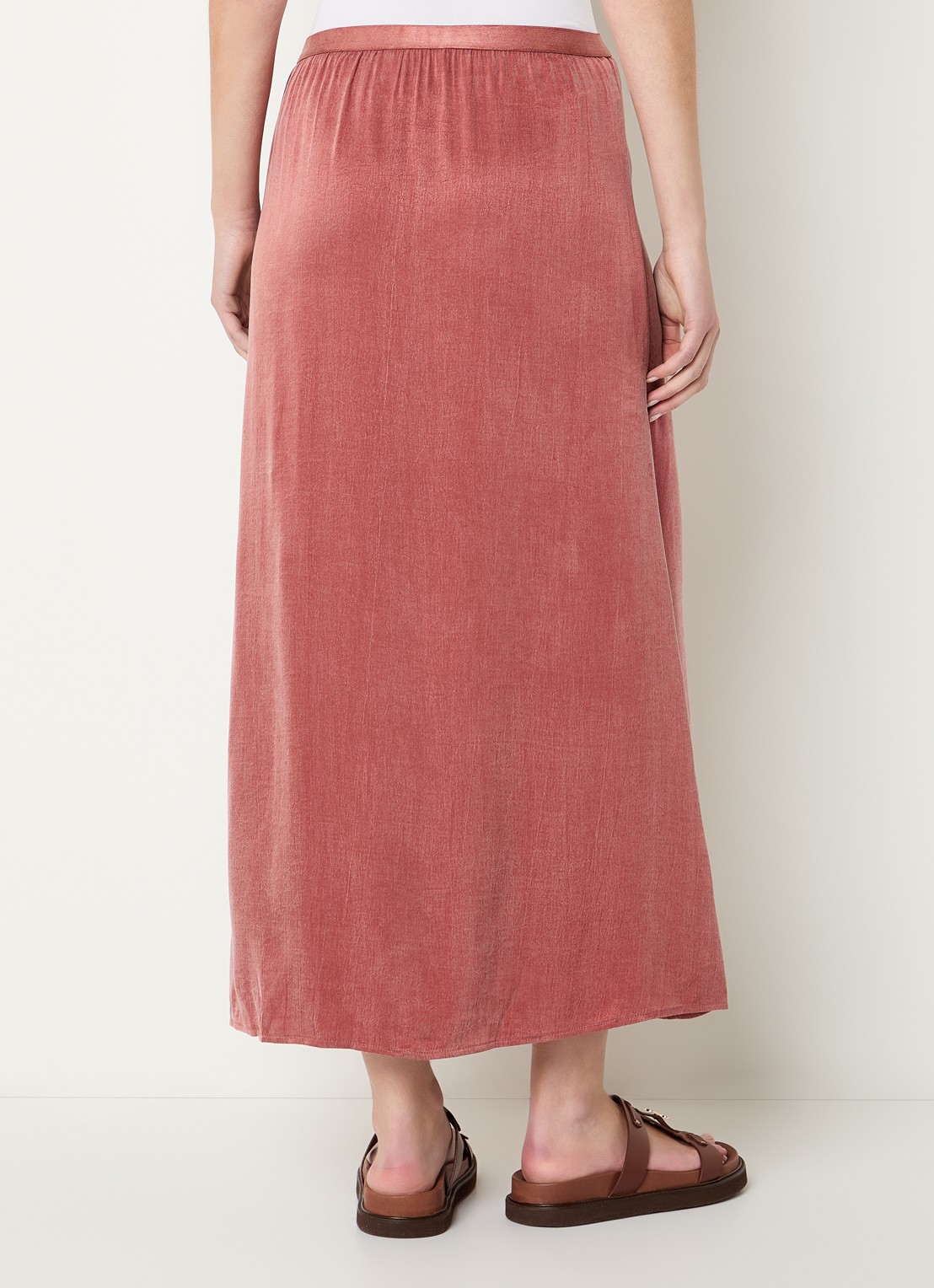 Mos Mosh MMBias Nadie midi rok met split - achterkant oudroze