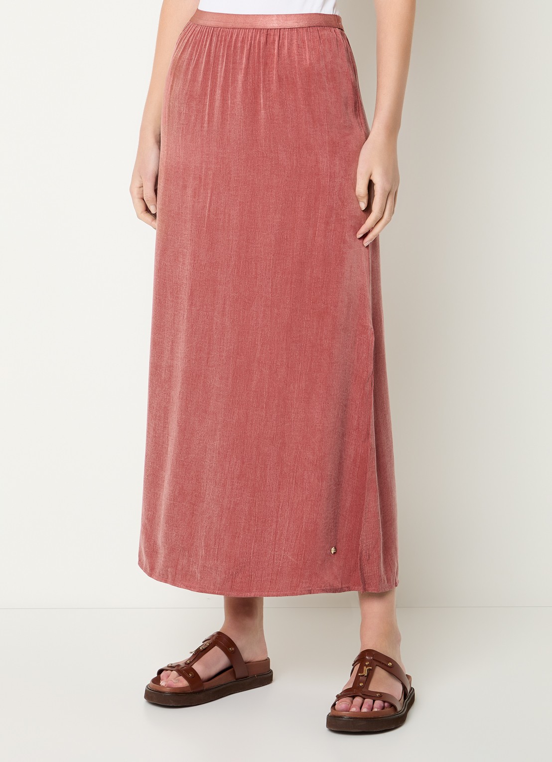 Mos Mosh MMBias Nadie midi rok met split - detail 4 oudroze
