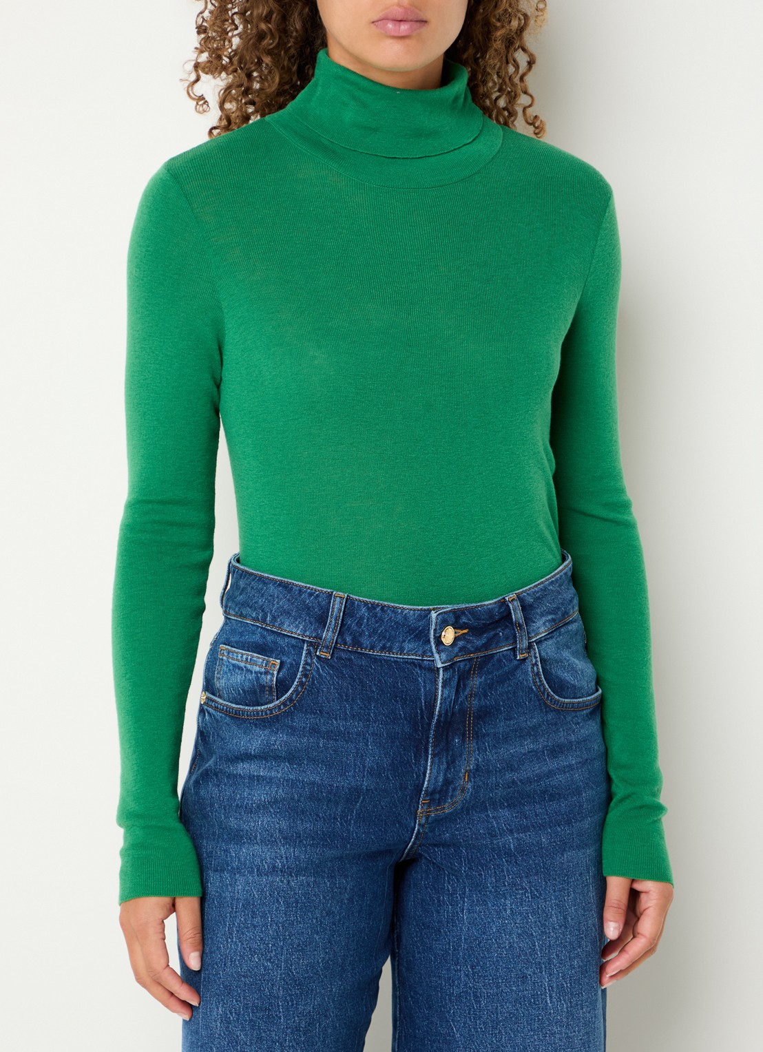 Mos Mosh MMBouch trui van wol met col - detail 3 groen