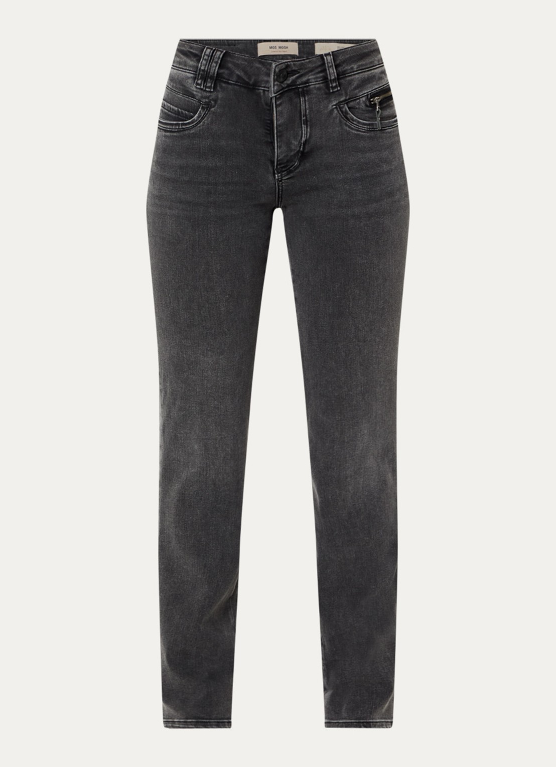 Mos Mosh MMCarla Naomi Deluxe high waist slim fit jeans met gekleurde wassing - voorkant 4 donkergrijs