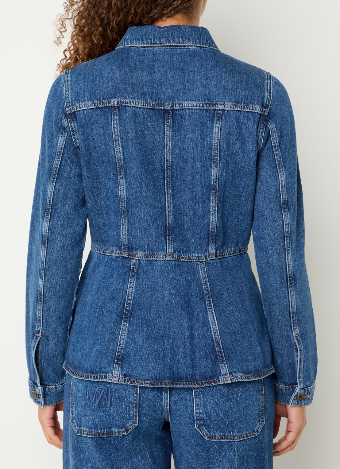 Mos Mosh MMCintura Odak blouse van chambray - achterkant indigo
