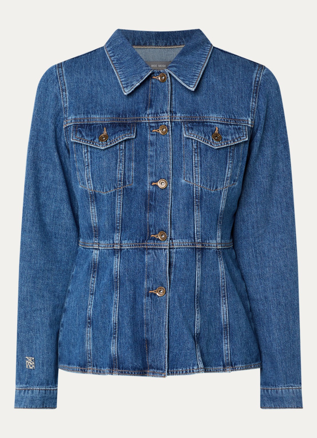 Mos Mosh MMCintura Odak blouse van chambray - voorkant 2 indigo