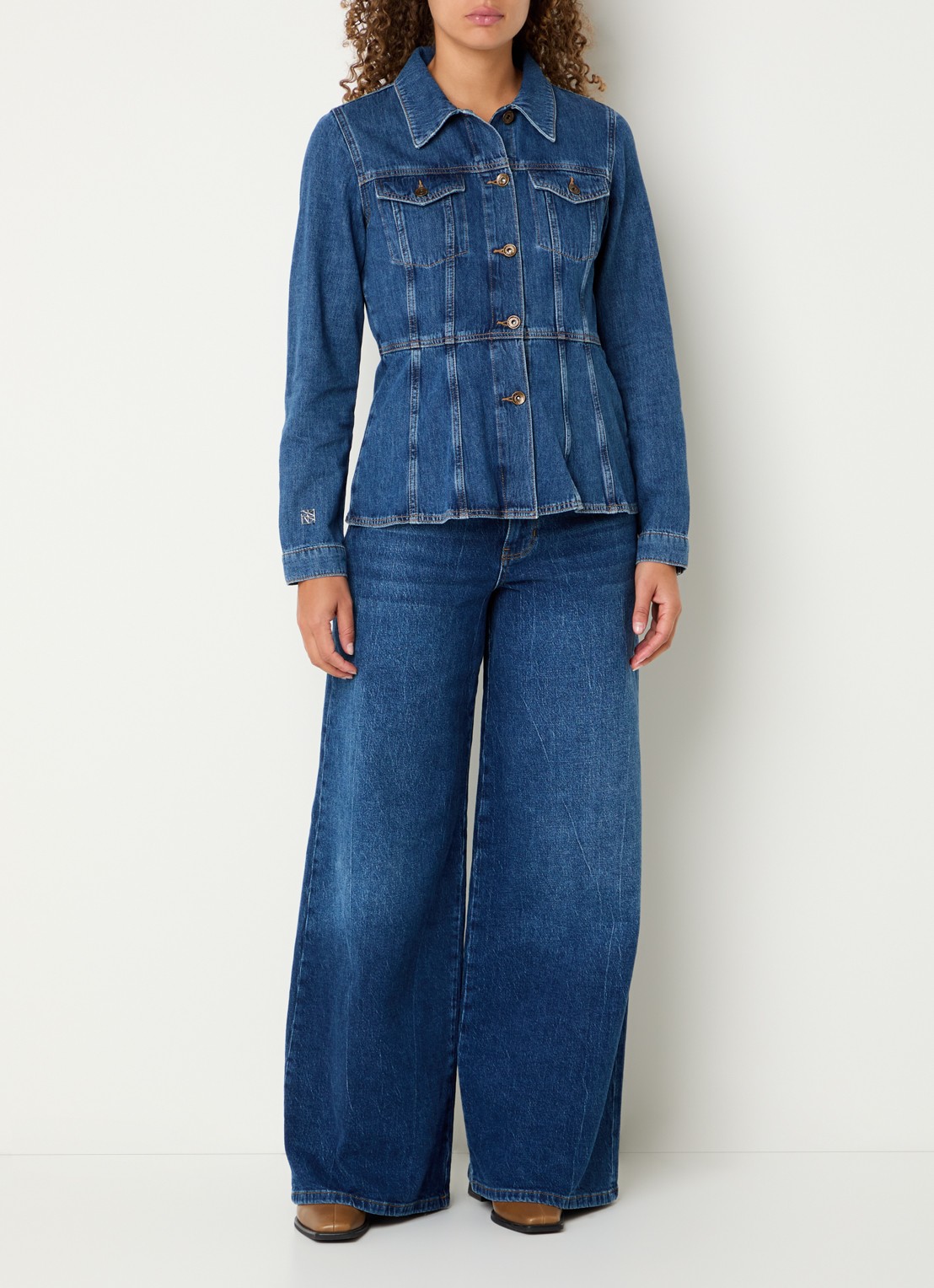 Mos Mosh MMCintura Odak blouse van chambray - voorkant 3 indigo