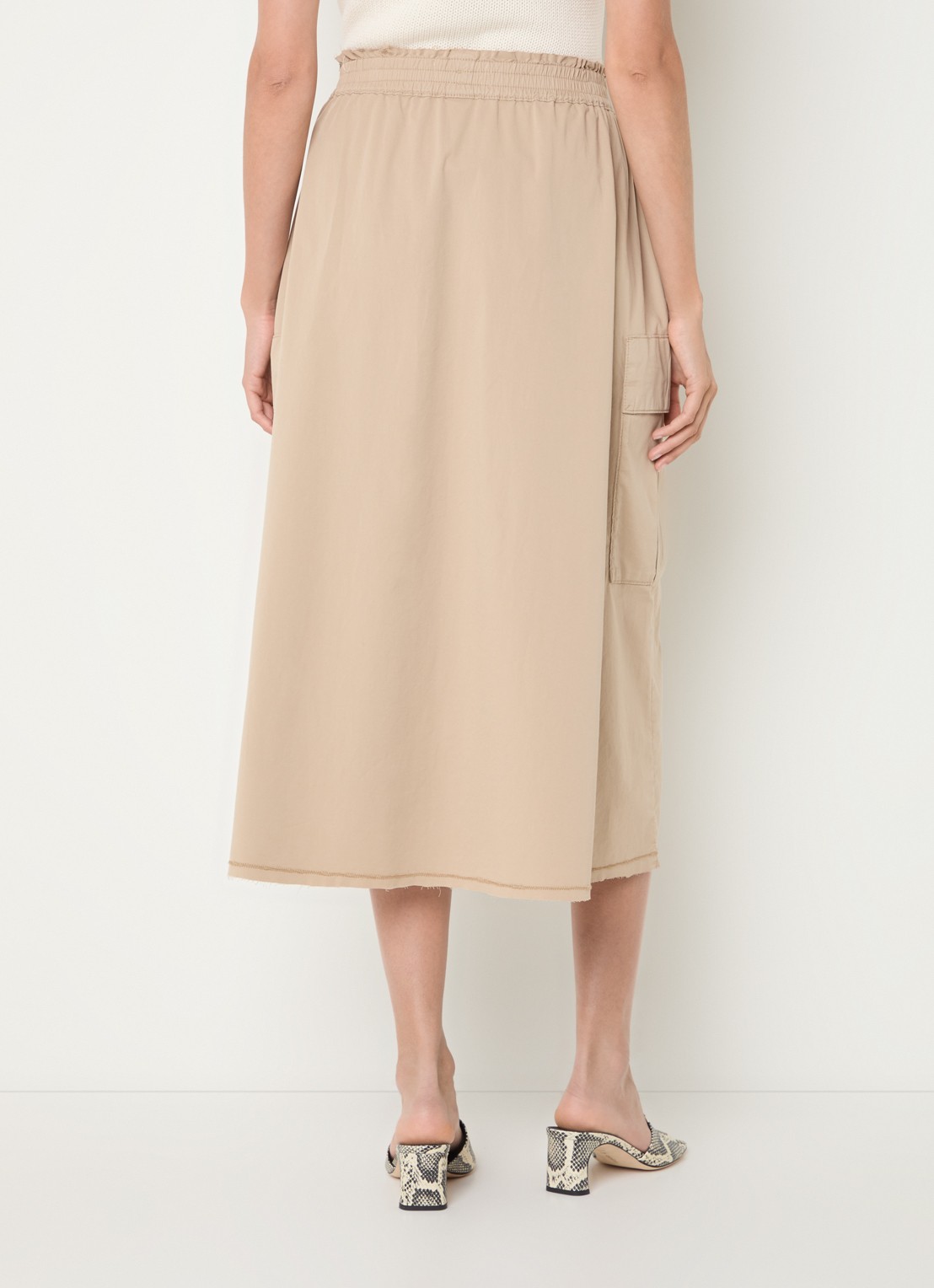 Mos Mosh MMDahlia midi rok met klepzakken - achterkant 3 beige