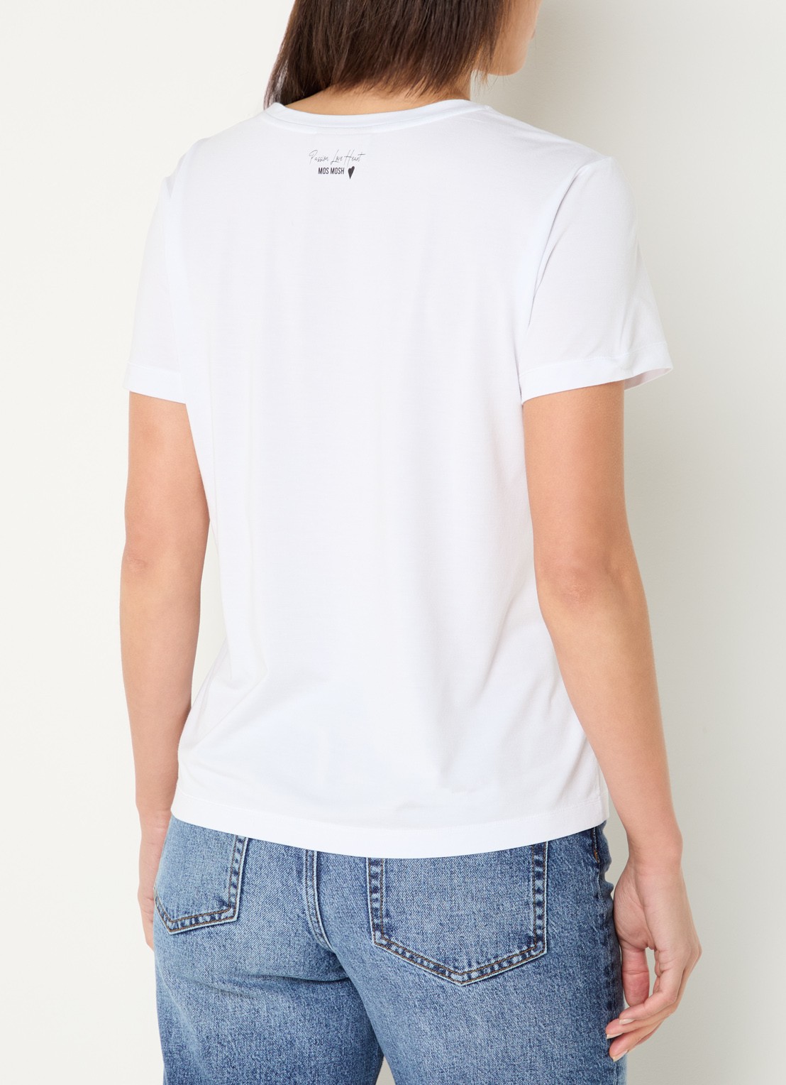 Mos Mosh MMDala T-shirt met V-hals - achterkant 4 wit