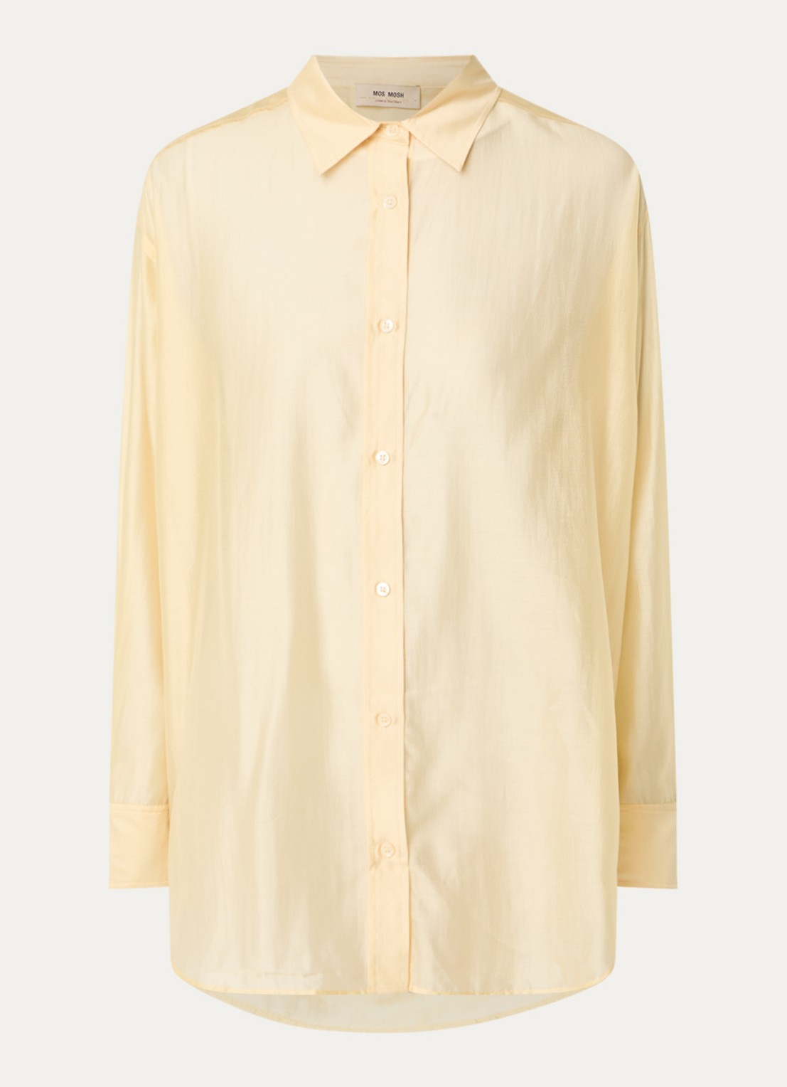 Mos Mosh MMDanika semi-transparante blouse  - voorkant 3 geel