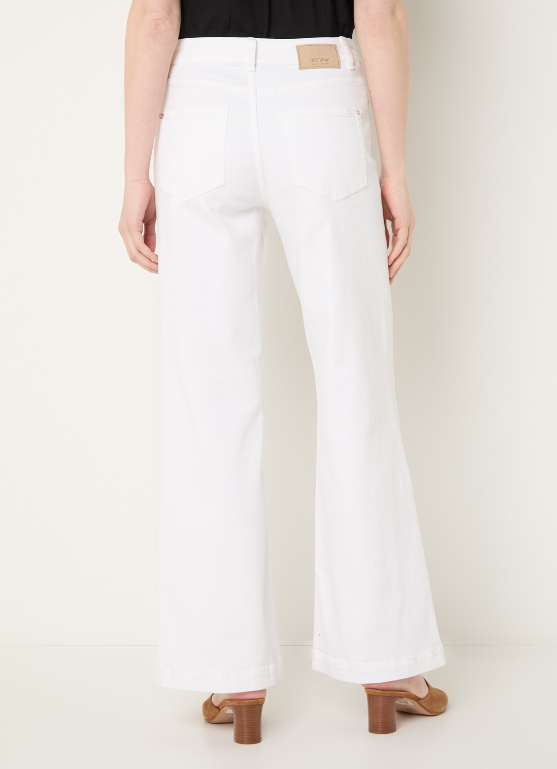 Mos Mosh MMDara Deluxe high waist flared jeans met gekleurde wassing - achterkant 3 wit