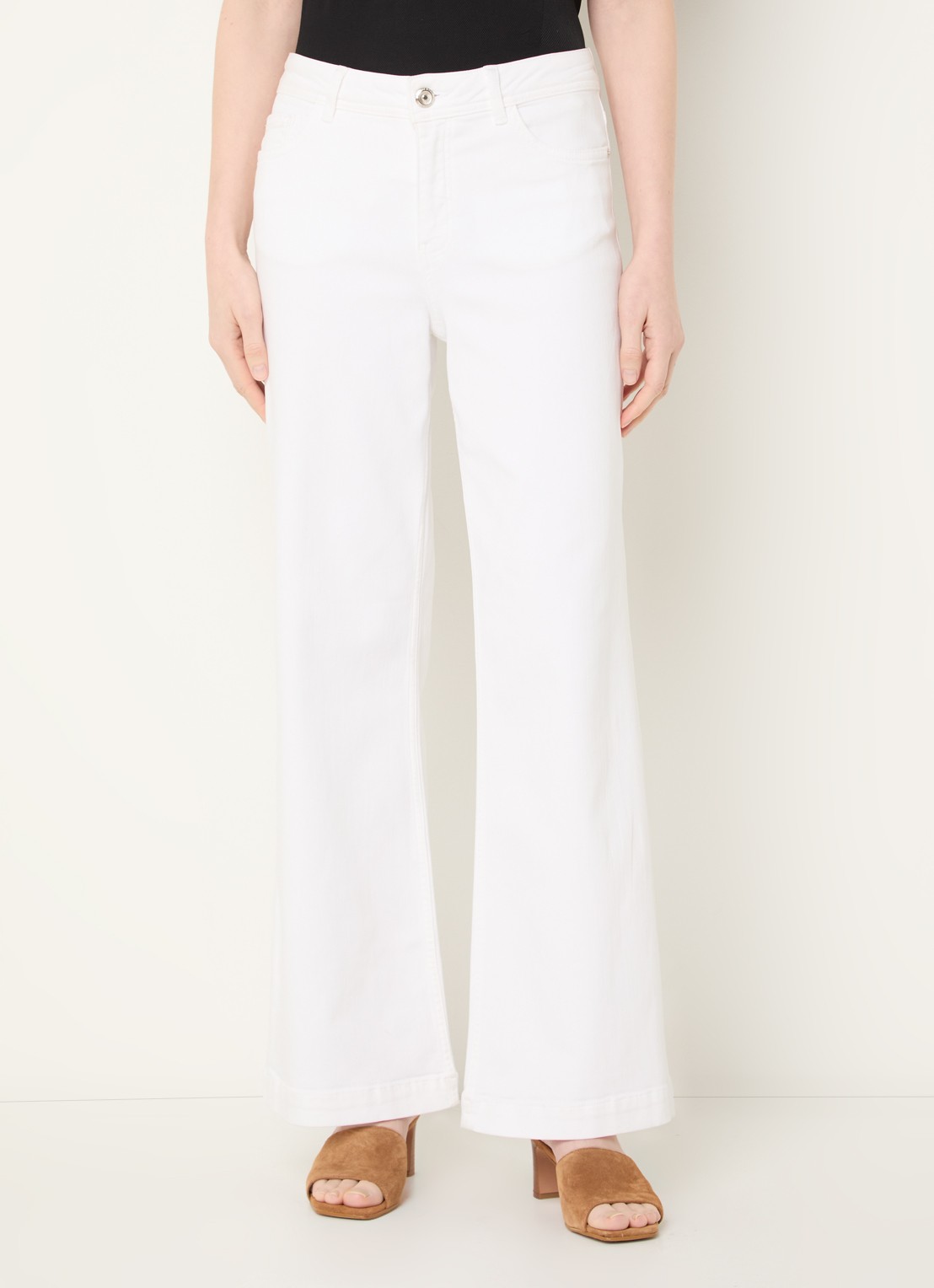 Mos Mosh MMDara Deluxe high waist flared jeans met gekleurde wassing - detail 4 wit