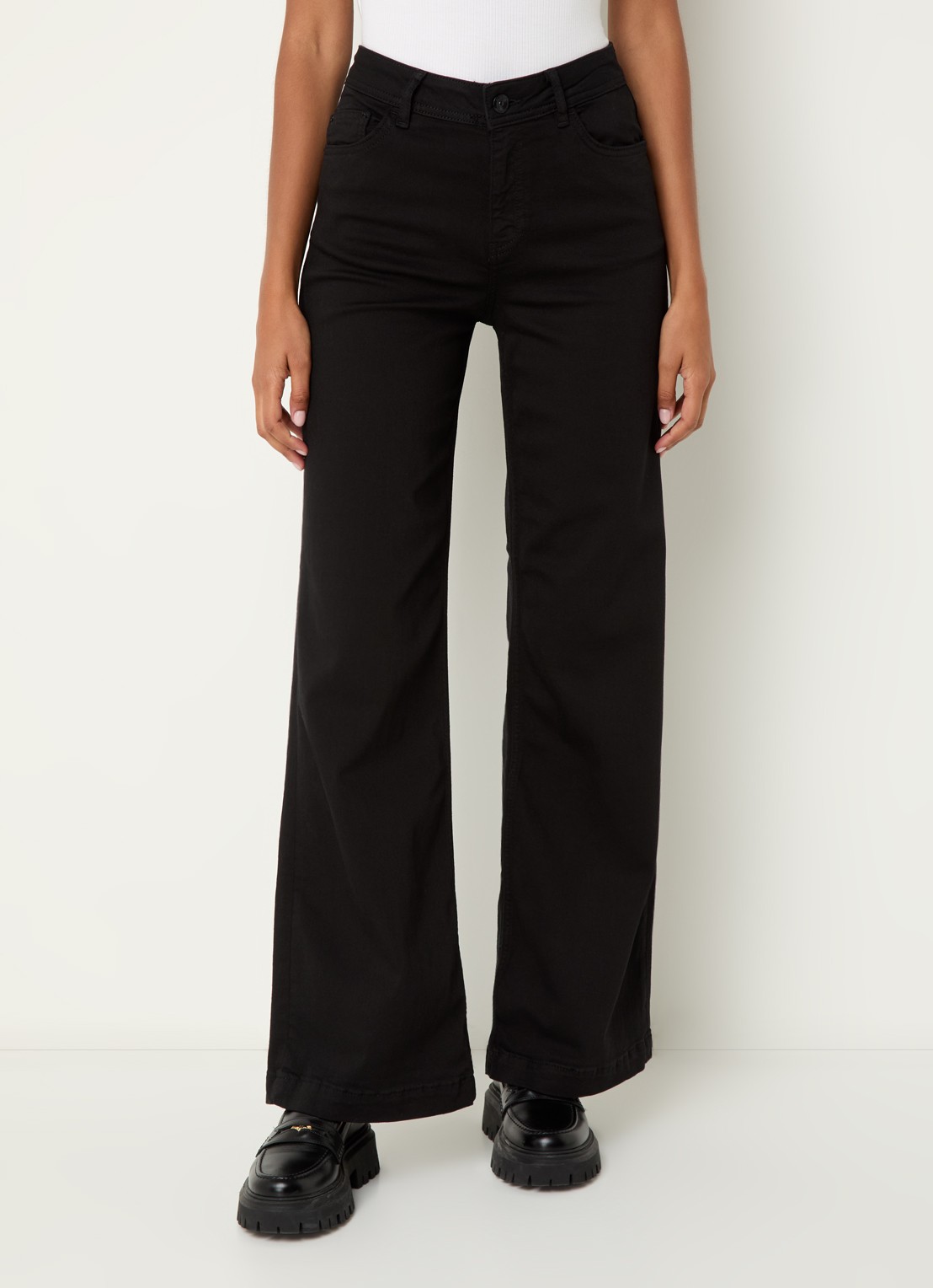 Mos Mosh MMDara high waist wide leg jeans met steekzakken - detail 2 zwart