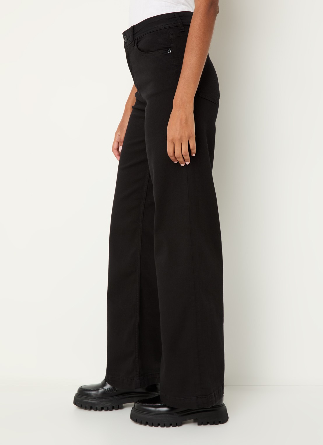 Mos Mosh MMDara high waist wide leg jeans met steekzakken - detail 3 zwart
