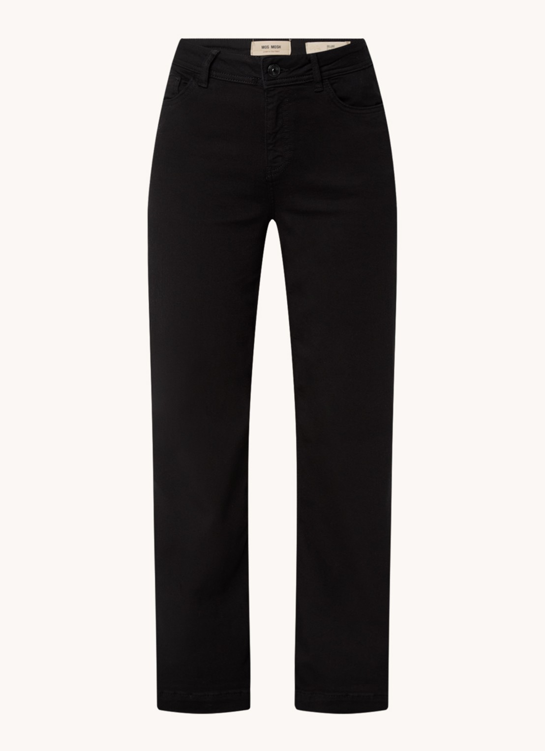 Mos Mosh MMDara high waist wide leg jeans met steekzakken - voorkant 4 zwart