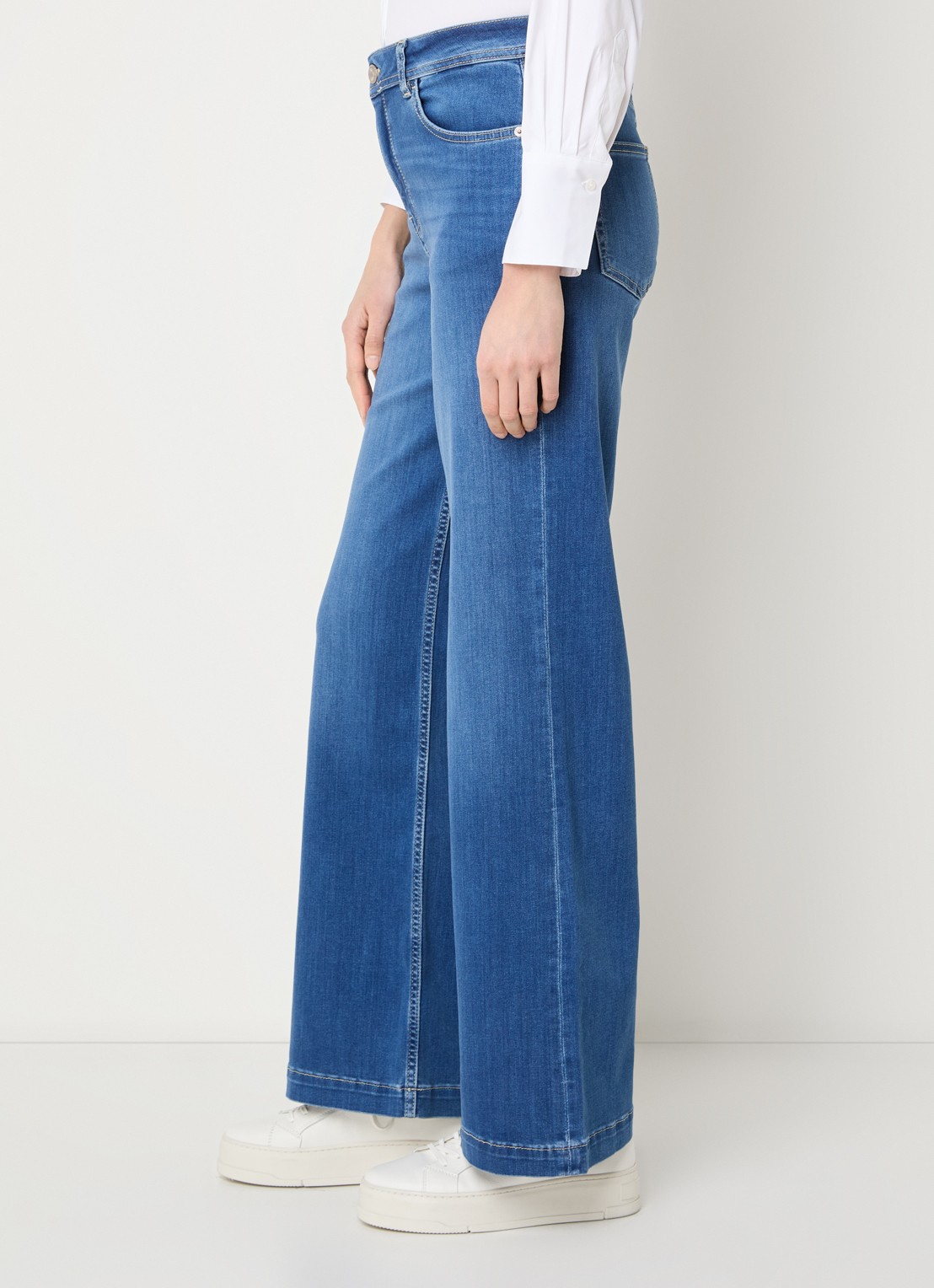 Mos Mosh MMDara high waist wide leg jeans met steekzakken - detail 2 indigo