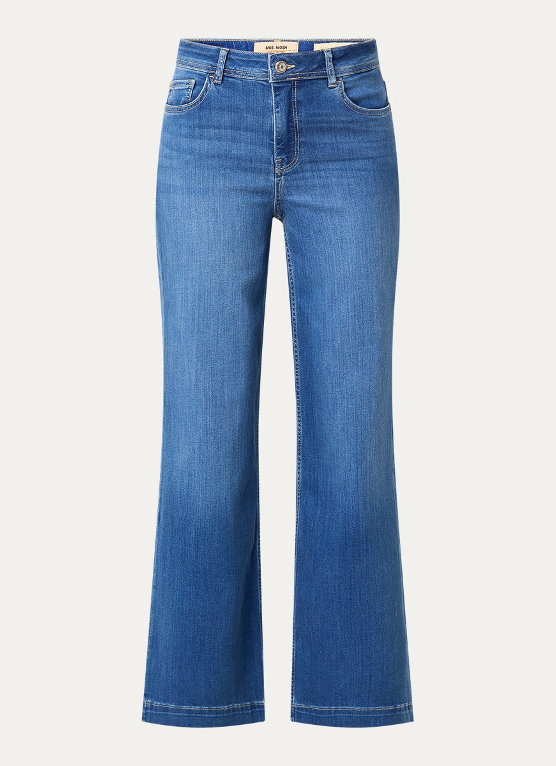 Mos Mosh MMDara high waist wide leg jeans met steekzakken - voorkant 4 indigo