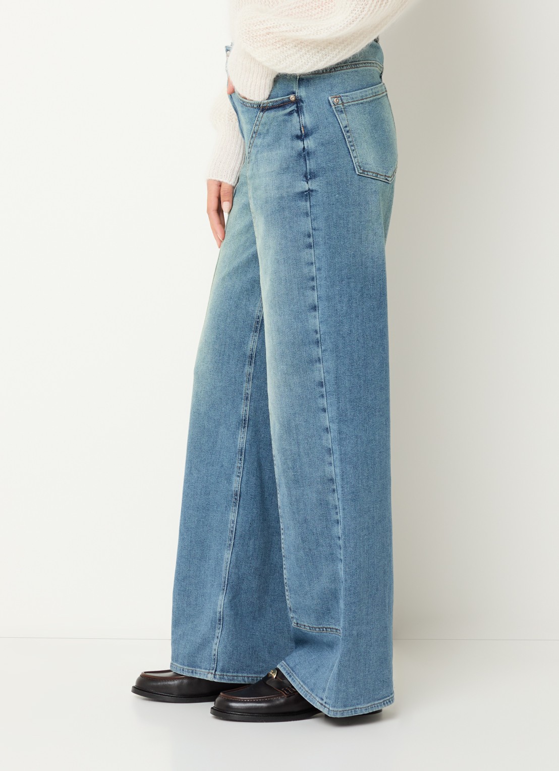 Mos Mosh MMDara Remy mid waist straight leg jeans met steekzakken - detail 5 indigo